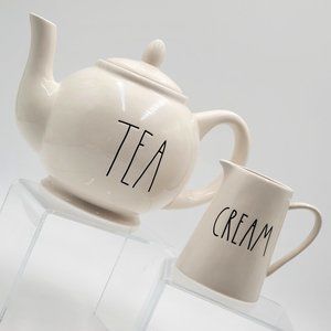Rae Dunn TEA Pot & CREAM Pitcher - NWOT